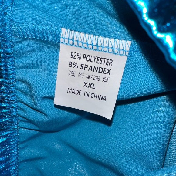 Girls Kids Electric Blue Metallic Leggings Size XXL NEW NWOT - Picture 4 of 7